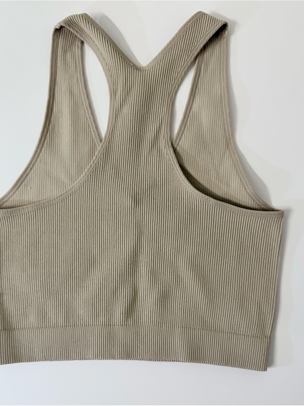 Zenana Ribbed Cropped Racerback Tank Top Brami, L/XL  38A thru 40DD - Picture 2 of 3